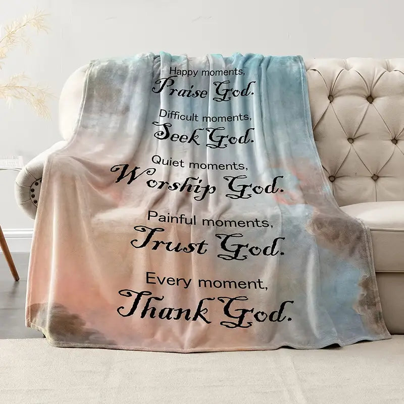 Christian Bible Verse Blanket – Faith-Filled Soft Plush Throw for Women