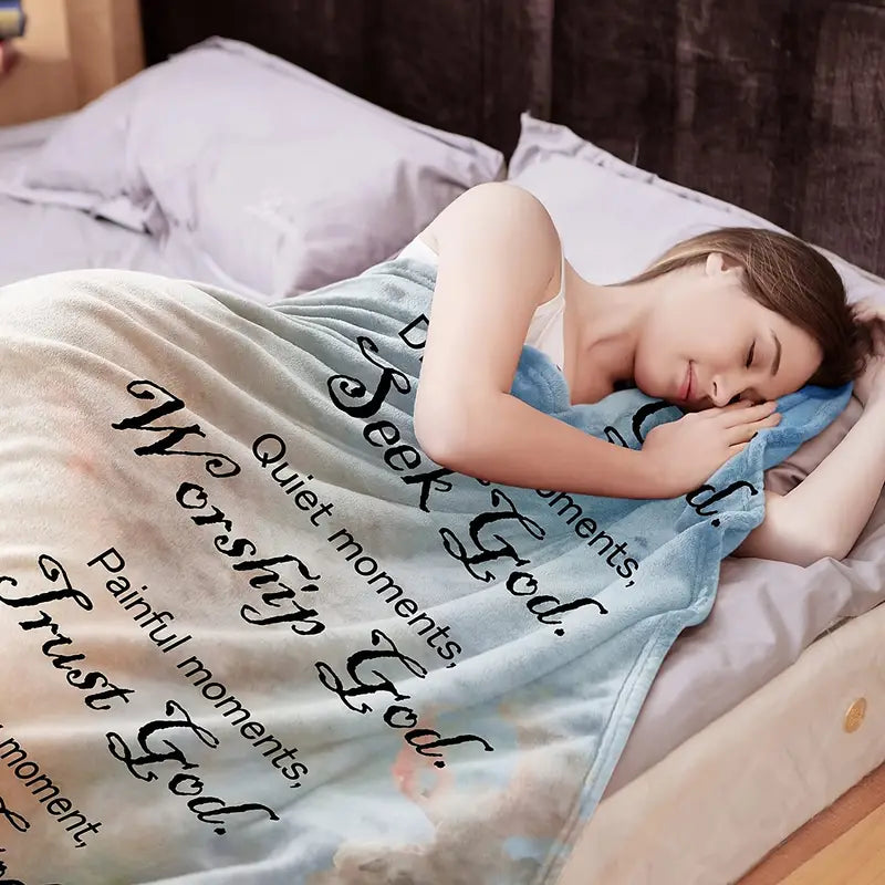 Christian Bible Verse Blanket – Faith-Filled Soft Plush Throw for Women