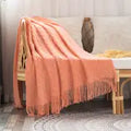 Knit Throw Blanket with Tassels for Couch and Bed (50x60in)