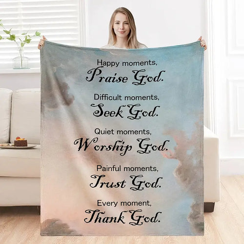 Christian Bible Verse Blanket – Faith-Filled Soft Plush Throw for Women
