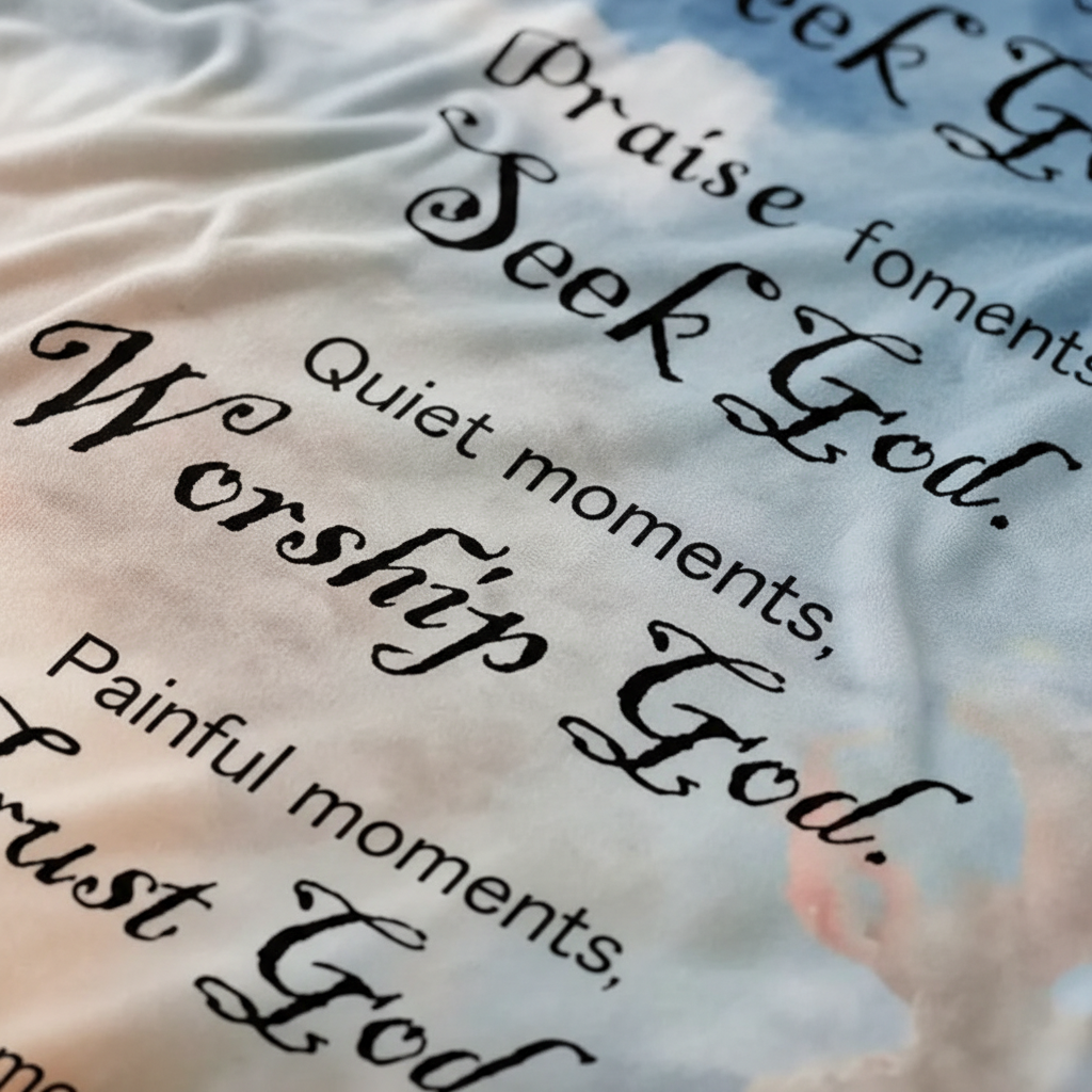 Bible Verse Blanket close-up